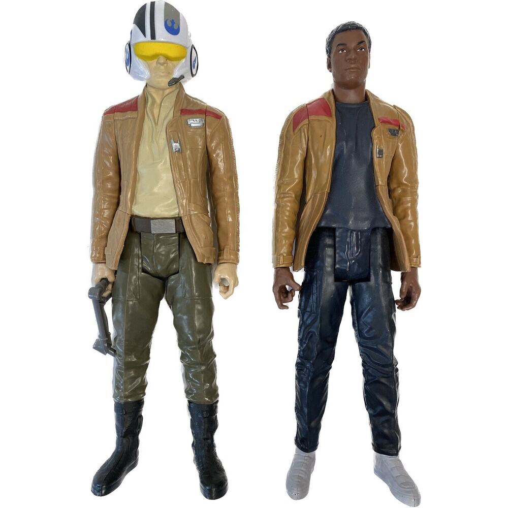 THE FORCE AWAKENS Finn & Poe Dameron STAR WARS ACTION FIGURES 12"